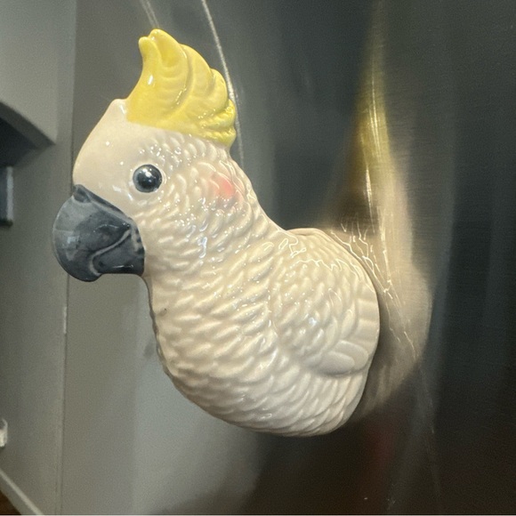 Ceramic Succulent Bird Parrot Cockatiel Magnate Planter Wall Pocket - Picture 10 of 11